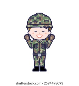 This is an illustration of a woman's "Self-Defense Forces".