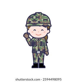 This is an illustration of a woman's "Self-Defense Forces".