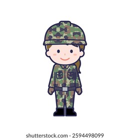 This is an illustration of a woman's "Self-Defense Forces".