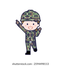 This is an illustration of a woman's "Self-Defense Forces".