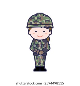 This is an illustration of a woman's "Self-Defense Forces".