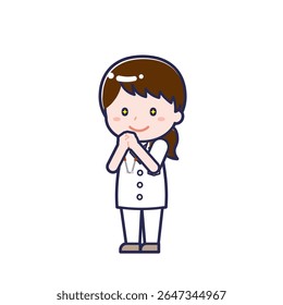 This is an illustration of a woman's "Short sleeve doctor".
