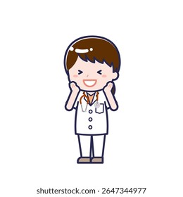 This is an illustration of a woman's "Short sleeve doctor".