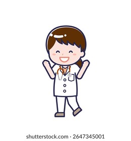This is an illustration of a woman's "Short sleeve doctor".