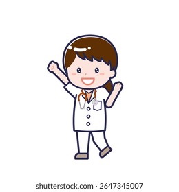 This is an illustration of a woman's "Short sleeve doctor".