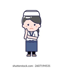 This is an illustration of a woman's "sushi chef".