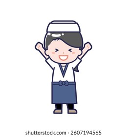 This is an illustration of a woman's "sushi chef".