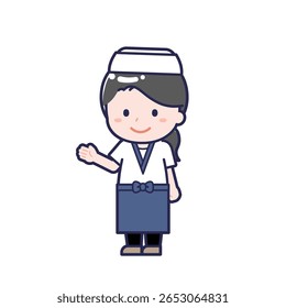 Dies ist eine Illustration des "Sushi-Chefs" einer Frau.
