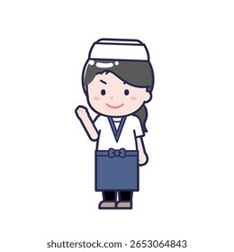 This is an illustration of a woman's "Sushi chef".
