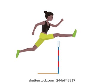 This is an illustration of the women's 100m hurdles in track and field.