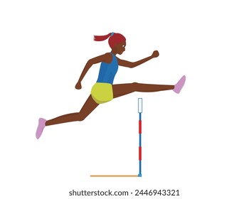 This is an illustration of the women's 100m hurdles in track and field.