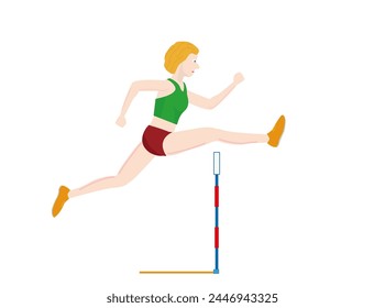 This is an illustration of the women's 100m hurdles in track and field.