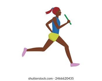 This is an illustration of the women's relay event in track and field.