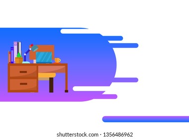 this is a illustration for work office for web template