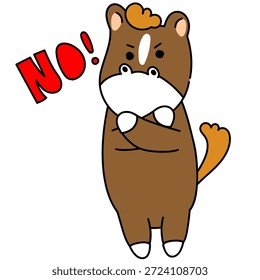 This is an illustration of a working horse refusing an unreasonable request.