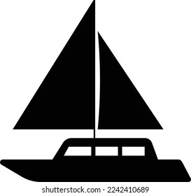 This is an illustration of a yacht icon.
