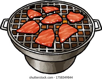 This is an illustration of Yakiniku. Yakiniku is a Japanese dish.