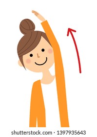 This is an illustration of a young woman doing stretching.