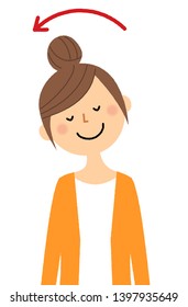 This is an illustration of a young woman doing stretching.