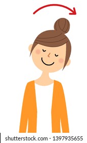 This is an illustration of a young woman doing stretching.