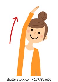 This is an illustration of a young woman doing stretching.