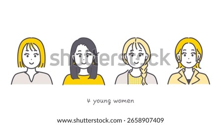 This is an illustration of a young woman. vector.