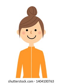 This is an illustration of a young woman wearing sports wear.