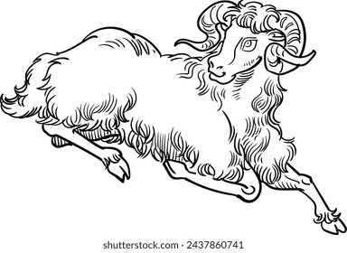 This is an illustration of the zodiac constellation - Aries.
