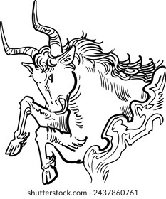 This is an illustration of the zodiac constellation - Taurus.