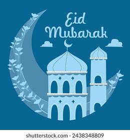 este es el ilustrador de eid mubarak del pueblo indonesio. bueno para eid mubarak saludo stickers