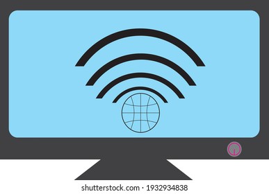 this ilustration as computer with conection to enternet, in this times there are people use the computer and enternet conection.