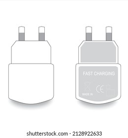 This is ilustration vector, symbol, icon of white charger can use for  simple design For your brand 