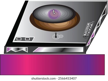 This image is about a music illustration disc. with all the colors and illustrations