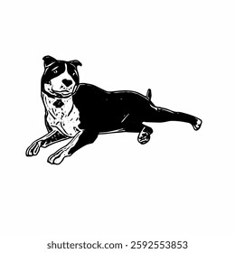 This image is animal ilustration isolated design of amstaff dog