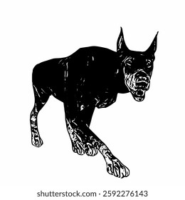 This image is animal ilustration vector design of dog Doberman 