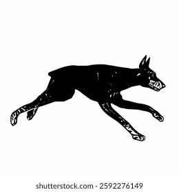 This image is animal ilustration vector design of dog Doberman 