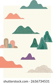 Esta imagem parece ser uma ilustração estilizada e artística de uma árvore crescendo em uma colina rochosa ou montanha. A árvore tem um tronco curvo e ramos espalhados com folhas em vários tons de verde