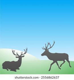This image is background with deer animal vector ilustration design 