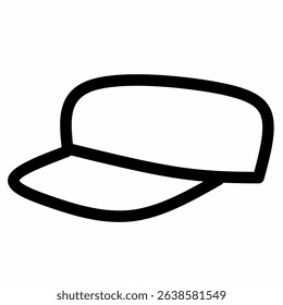 This image is a black and white icon of a military cap

