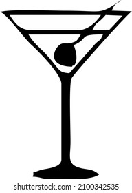 Esta es una imagen de una copa de vino blanco y negro.
