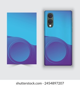 This is an image of a blue phone case with a blue background. The phone case has a wave pattern on it.