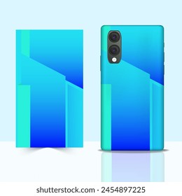 This is an image of a blue phone case with a blue background. The phone case has a wave pattern on it.