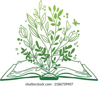 this is an image of book with flowerit means knowledge is life