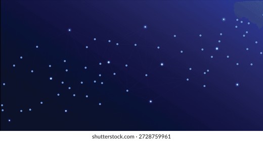 Dieses Bild fängt eine atemberaubende Nachthimmelszene mit unzähligen Sternen ein, die hell auf einem tiefblauen Hintergrund leuchten, der sich allmählich in Richtung der oberen rechten Ecke aufhellt und einen schönen Gradi erzeugt