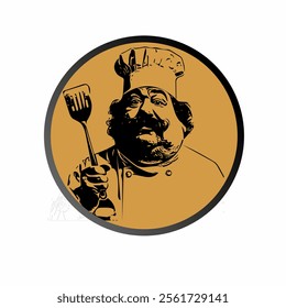 This image is chef logo icon ilustration isolated design 