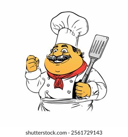 This image is chef logo icon ilustration isolated design 