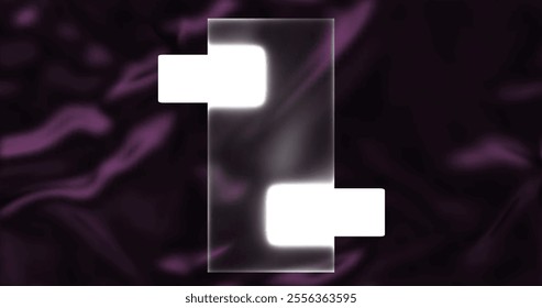 This image combines a soft silk texture background in dark purple tones with semi-transparent rectangular elements with a glowing effect. It is a perfect example for a glossy or futuristic design.