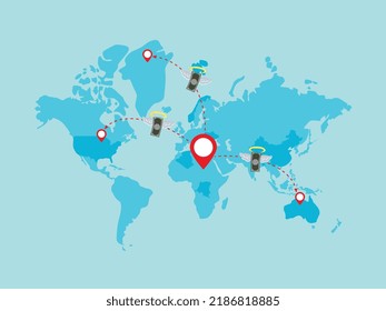 This image consists the world map. It also shows money laundering in the world map. Money is transferring in many countries in the world. Money transfer from one country to many countries is shown.