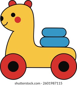 This image is a Cute Toy with Wheels