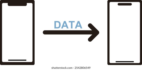 This is an image of data transfer when changing phone models.　Smartphone-to-Smartphone Communication